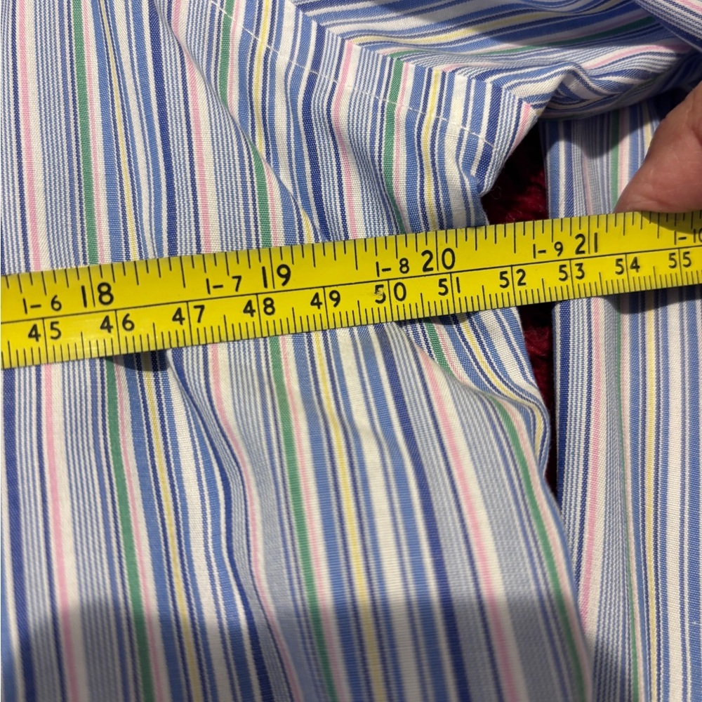 Polo Ralph Lauren Blue Pink Striped Cotton Button-Down 15.5 32/33 - Picture 5 of 9